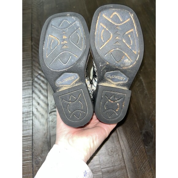 Old West Boots Baby Girl's Snake print Toddler 6D VGC Rodeo Cowgirl Western - Picture 7 of 10